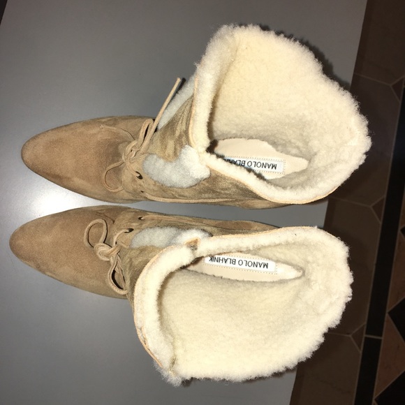 💯Authentic Mono Blahnik Ostrava Shearling Booties - Picture 4 of 6